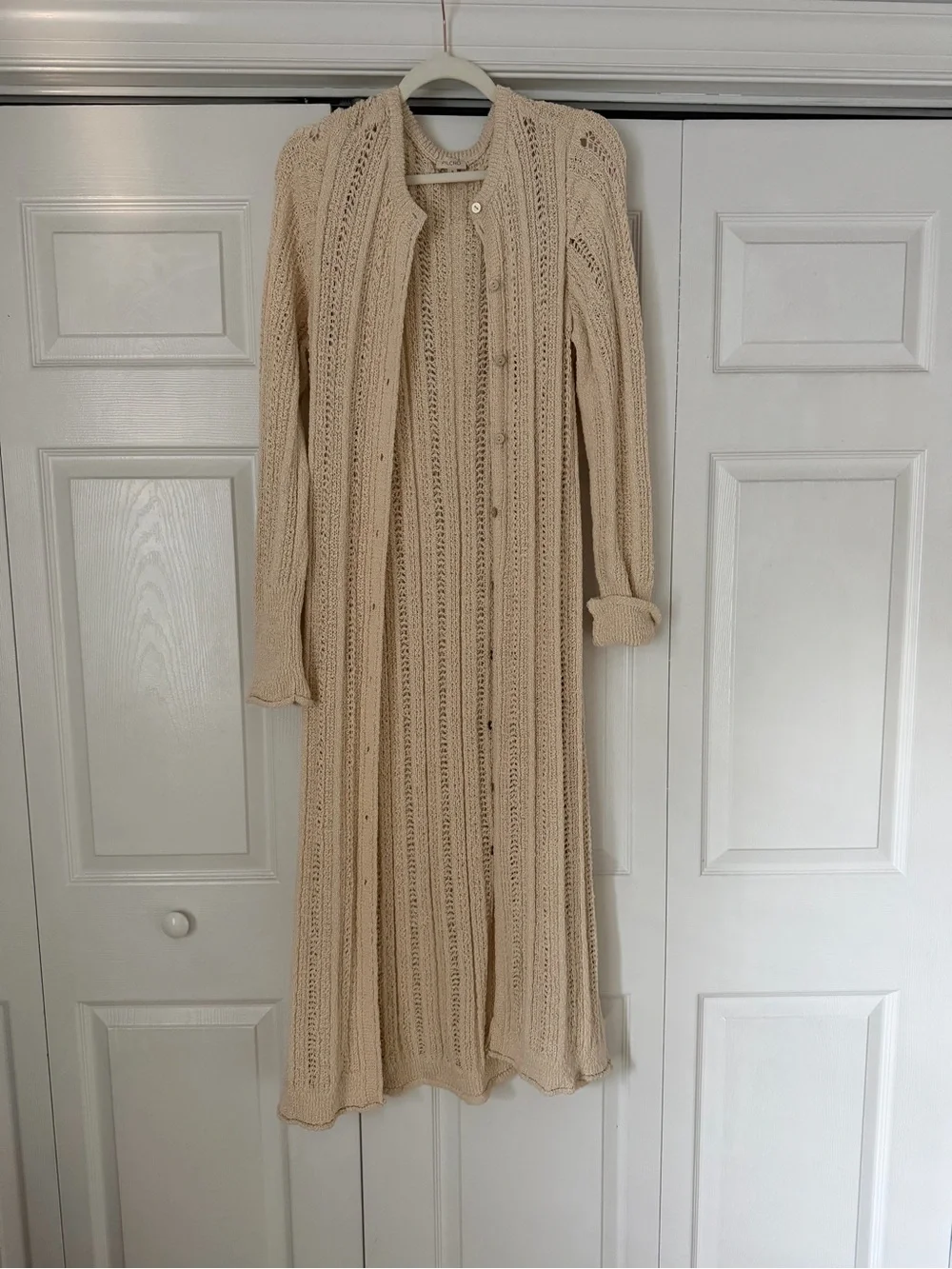 Anthropologie Pilcro Cream Open-Knit Sweater